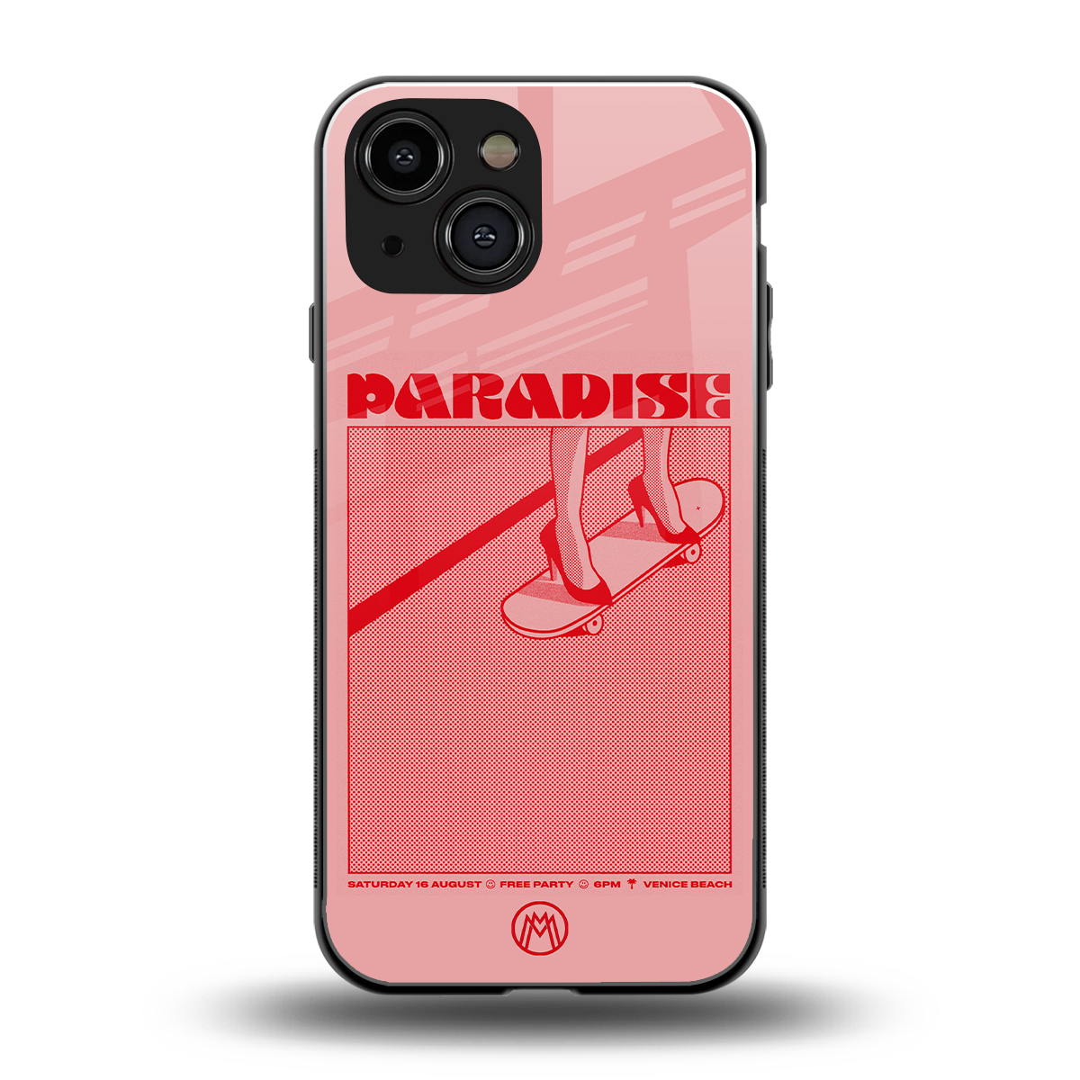 paradise back phone cover | glass case for iphone 13 mini