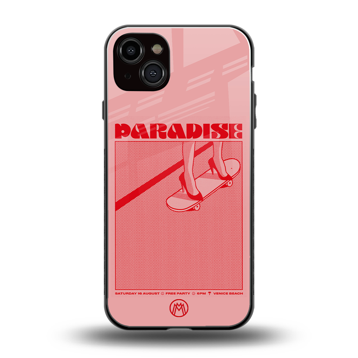 paradise back phone cover | glass case for iphone 15 plus