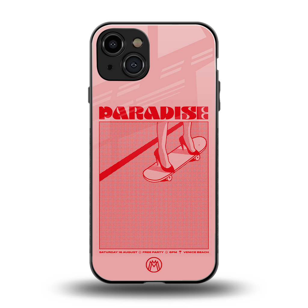 paradise back phone cover | glass case for iphone 15