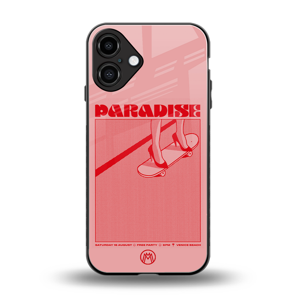 paradise back phone cover | glass case for iphone 16 plus