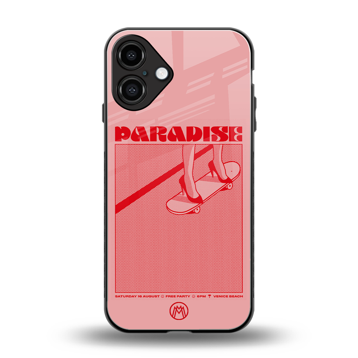 paradise back phone cover | glass case for iphone 16 plus