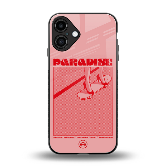 paradise back phone cover | glass case for iphone 16 plus