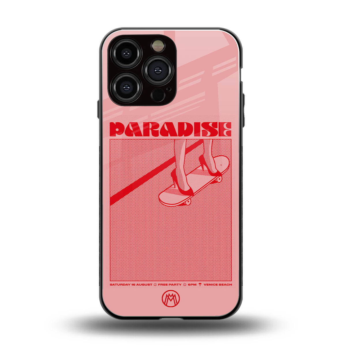 paradise back phone cover | glass case for iphone 16 pro max
