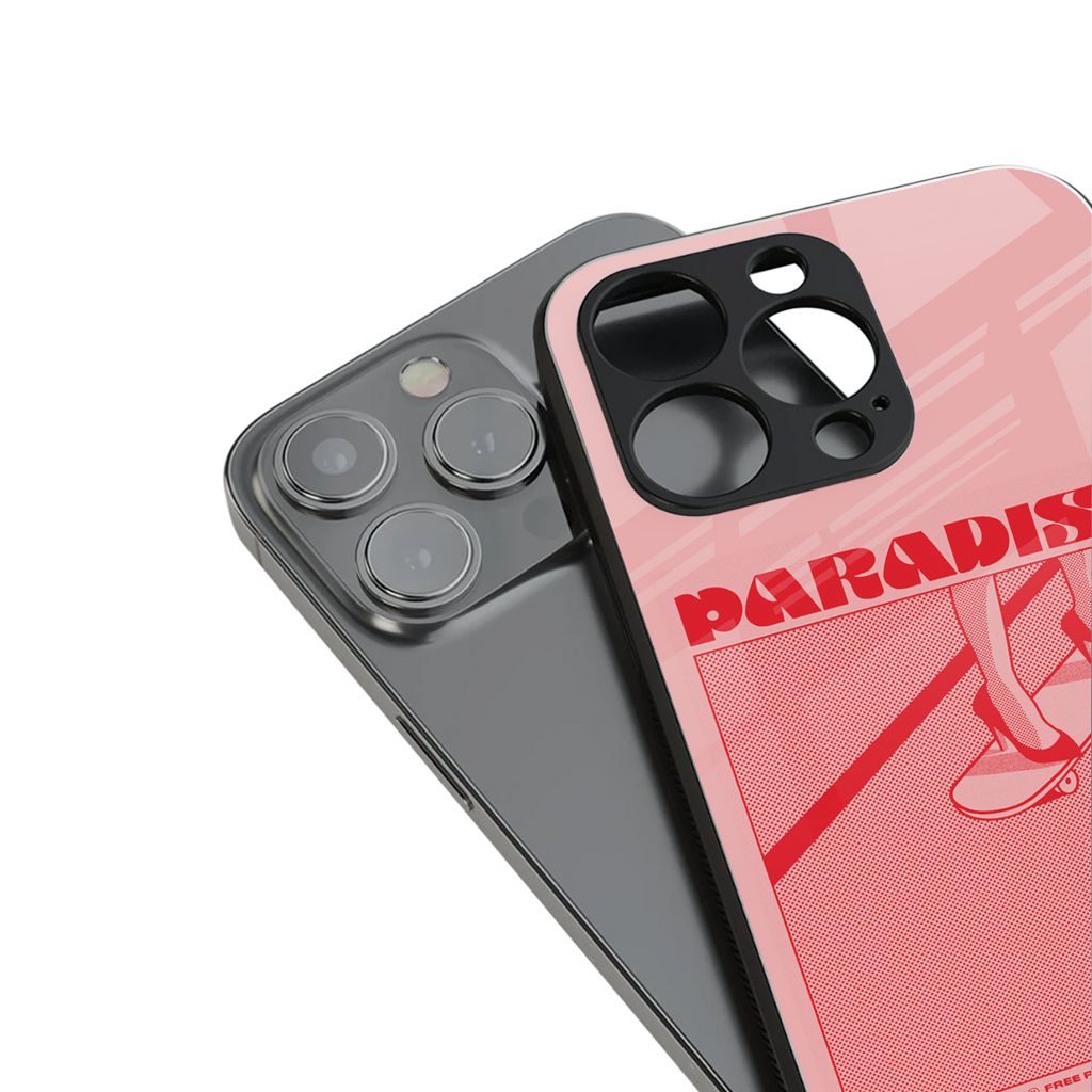 paradise back phone cover | glass case for iphone 15