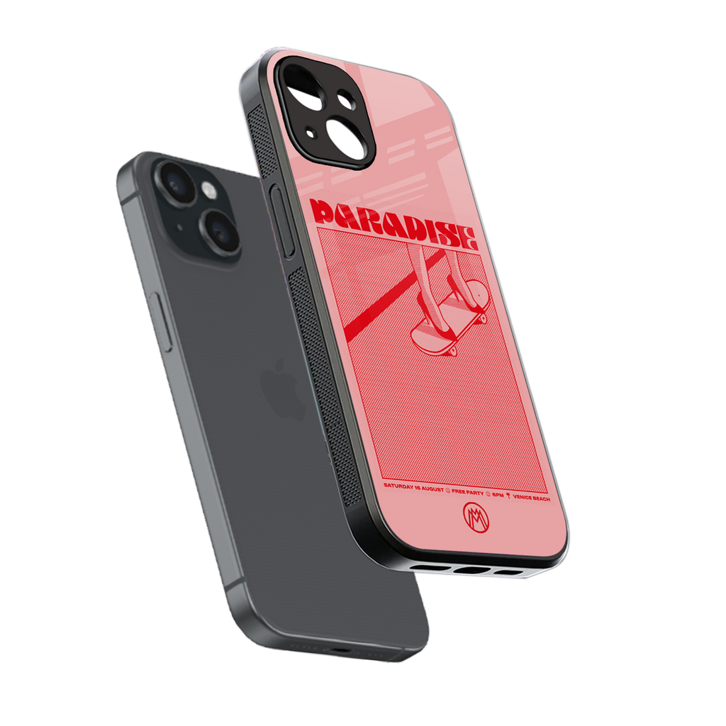 paradise back phone cover | glass case for iphone 15