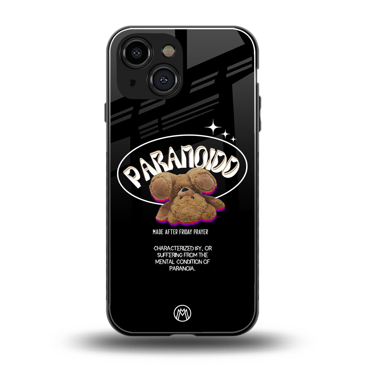 paranoid back phone cover | glass case for iphone 13 mini