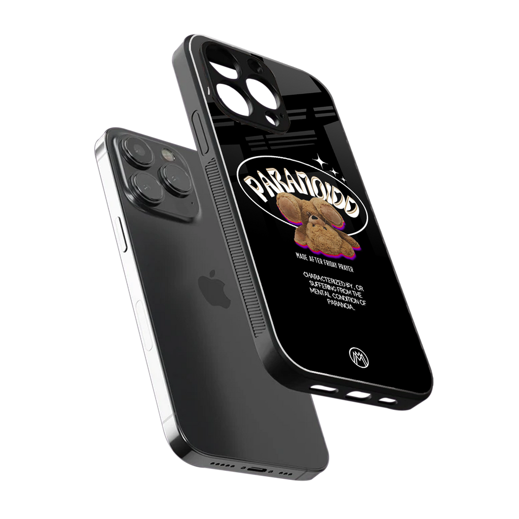 paranoid back phone cover | glass case for iphone 13 pro max