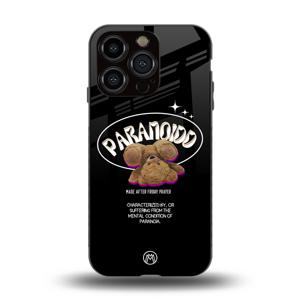 paranoid back phone cover | glass case for iphone 13 pro
