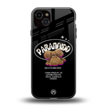 paranoid back phone cover | glass case for iphone 15 plus