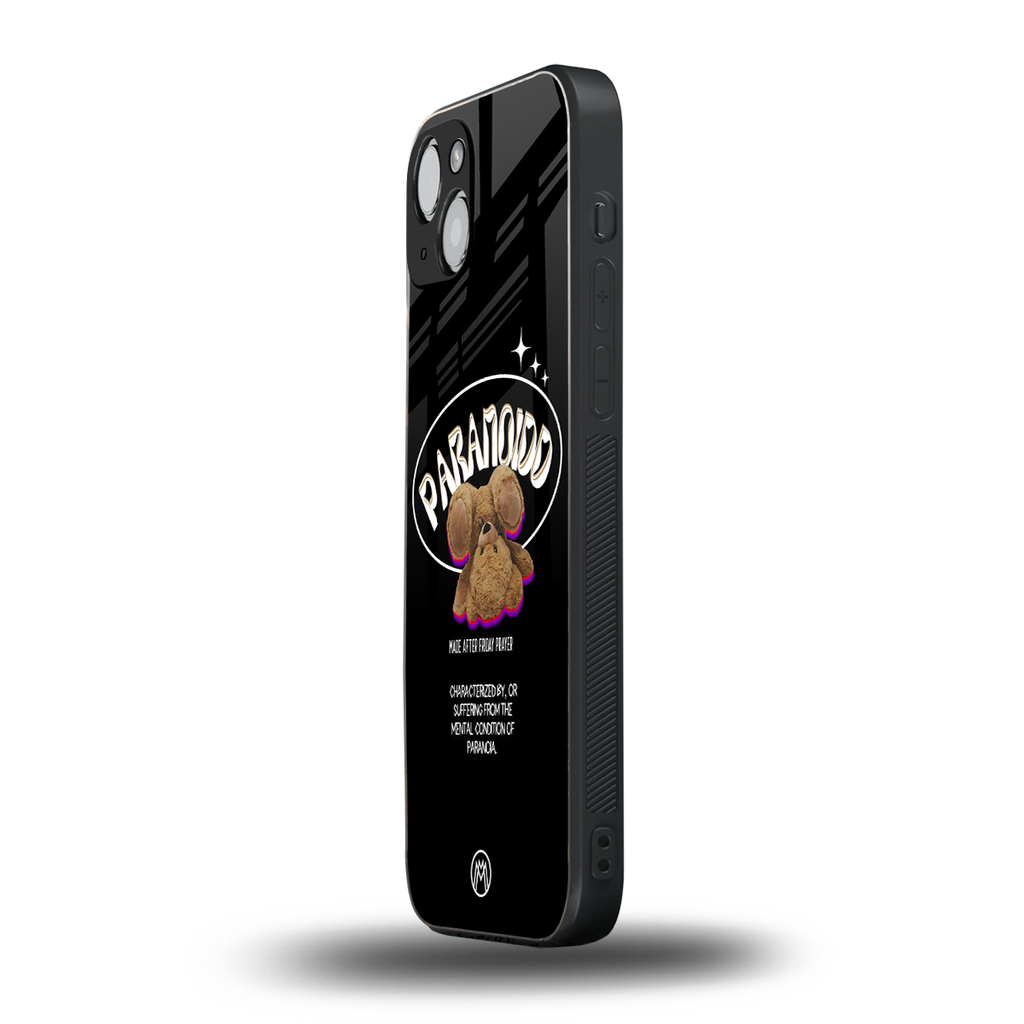 paranoid back phone cover | glass case for iphone 14 plus