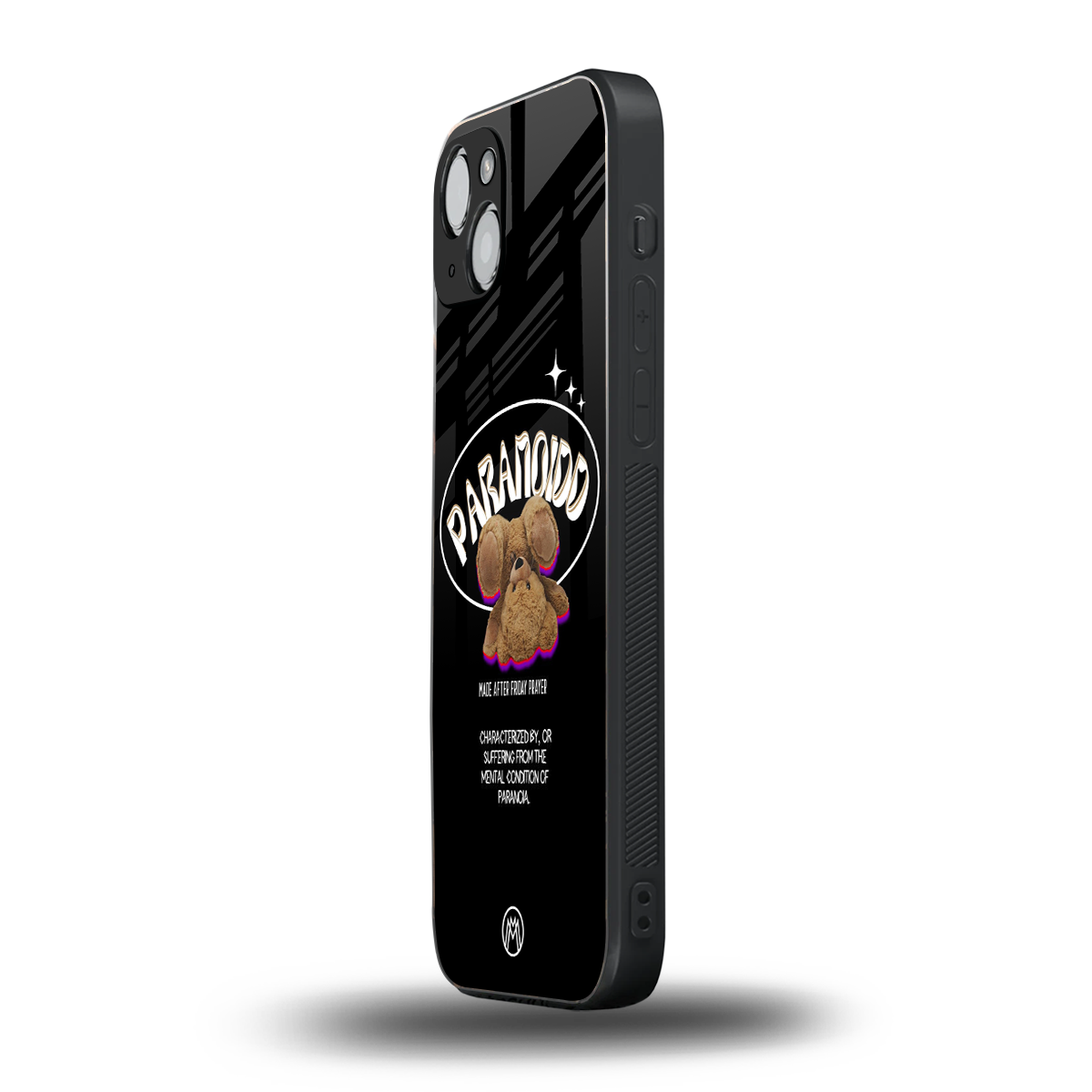 paranoid back phone cover | glass case for iphone 14 plus