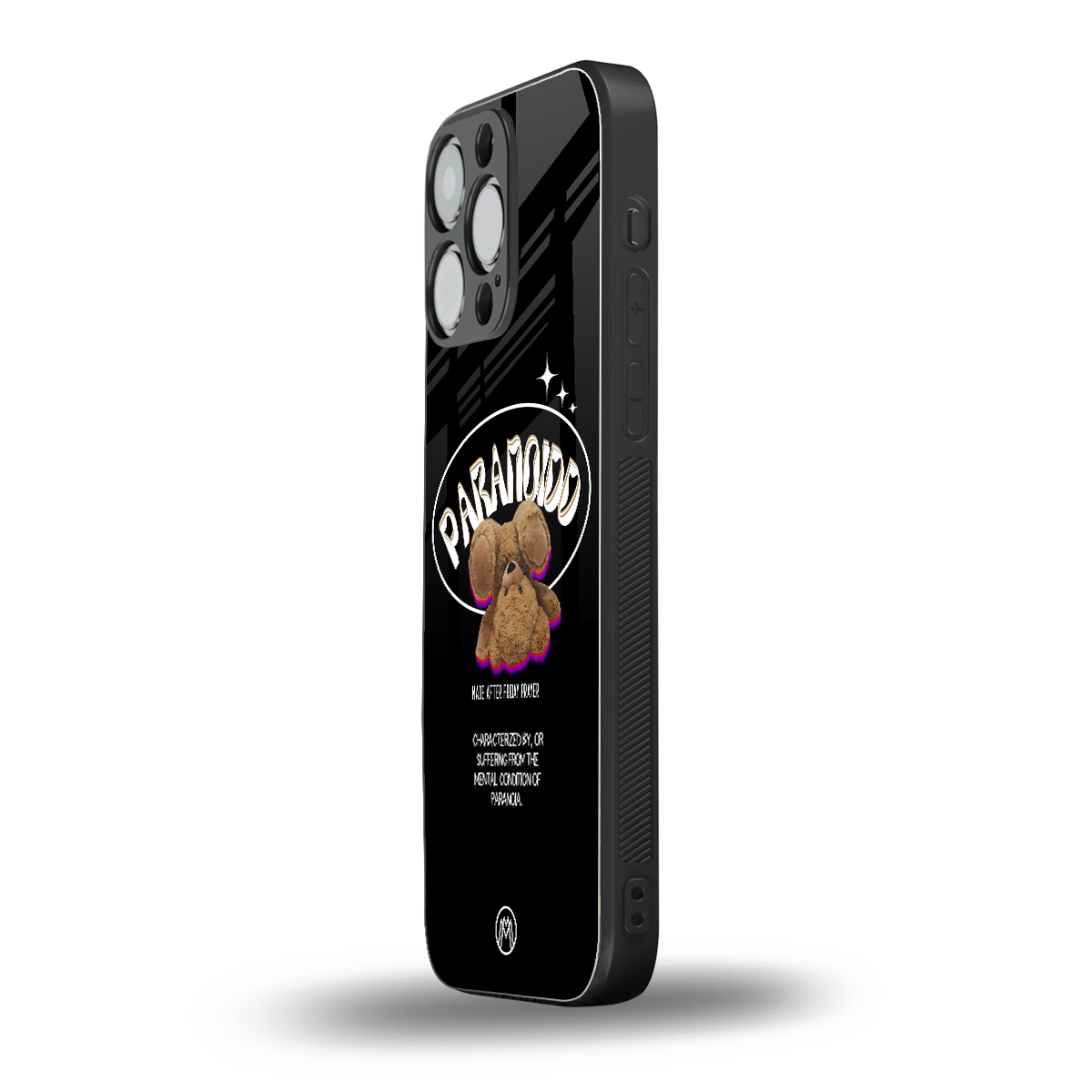 paranoid back phone cover | glass case for iphone 14 pro max