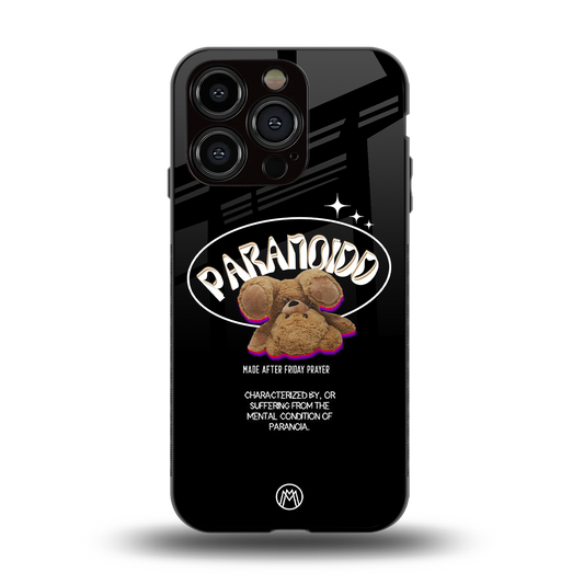 paranoid back phone cover | glass case for iphone 15 pro