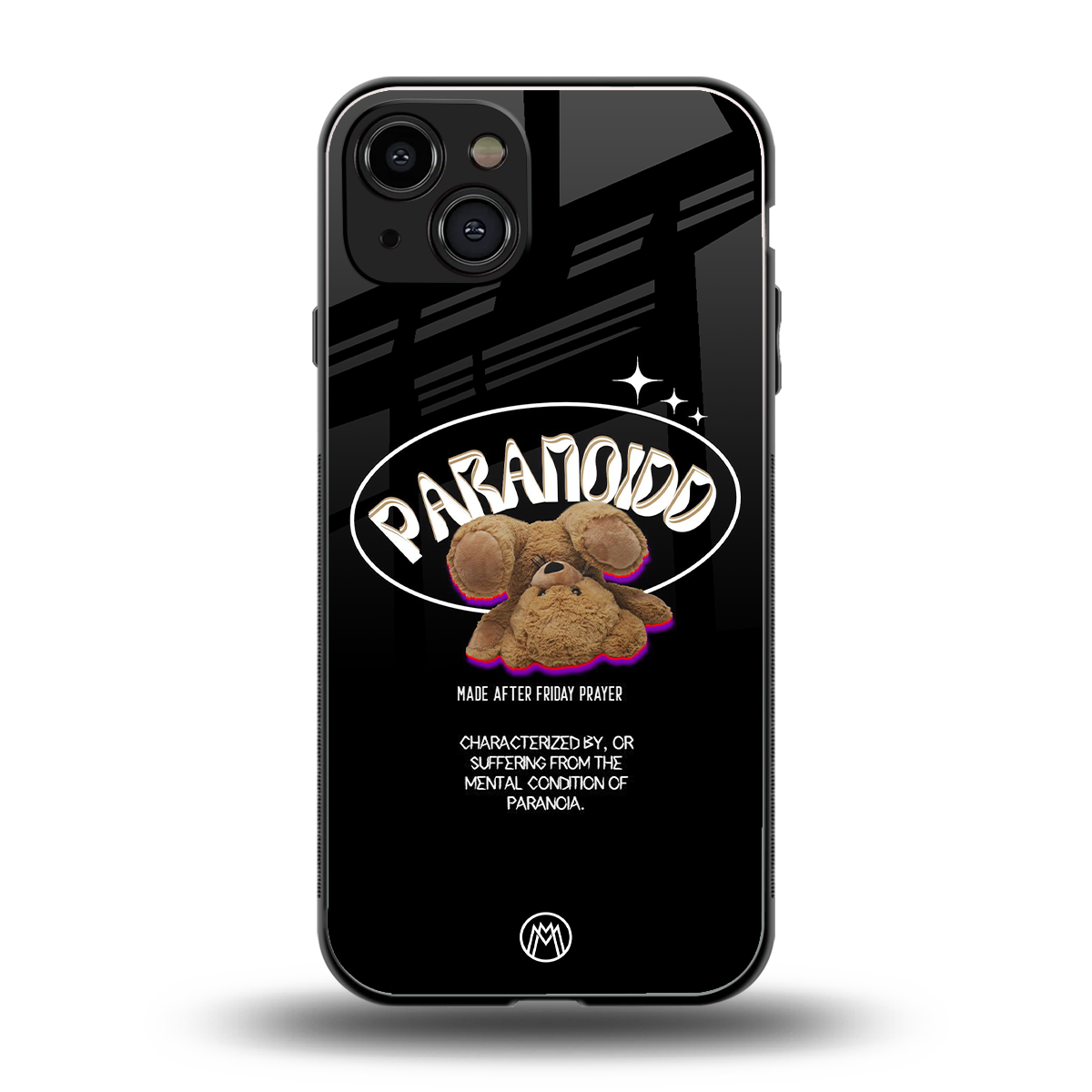 paranoid back phone cover | glass case for iphone 15