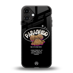 paranoid back phone cover | glass case for iphone 16 plus