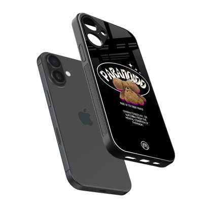 paranoid back phone cover | glass case for iphone 16 plus