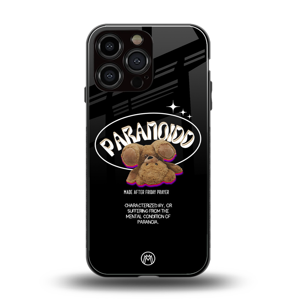 paranoid back phone cover | glass case for iphone 16 pro max