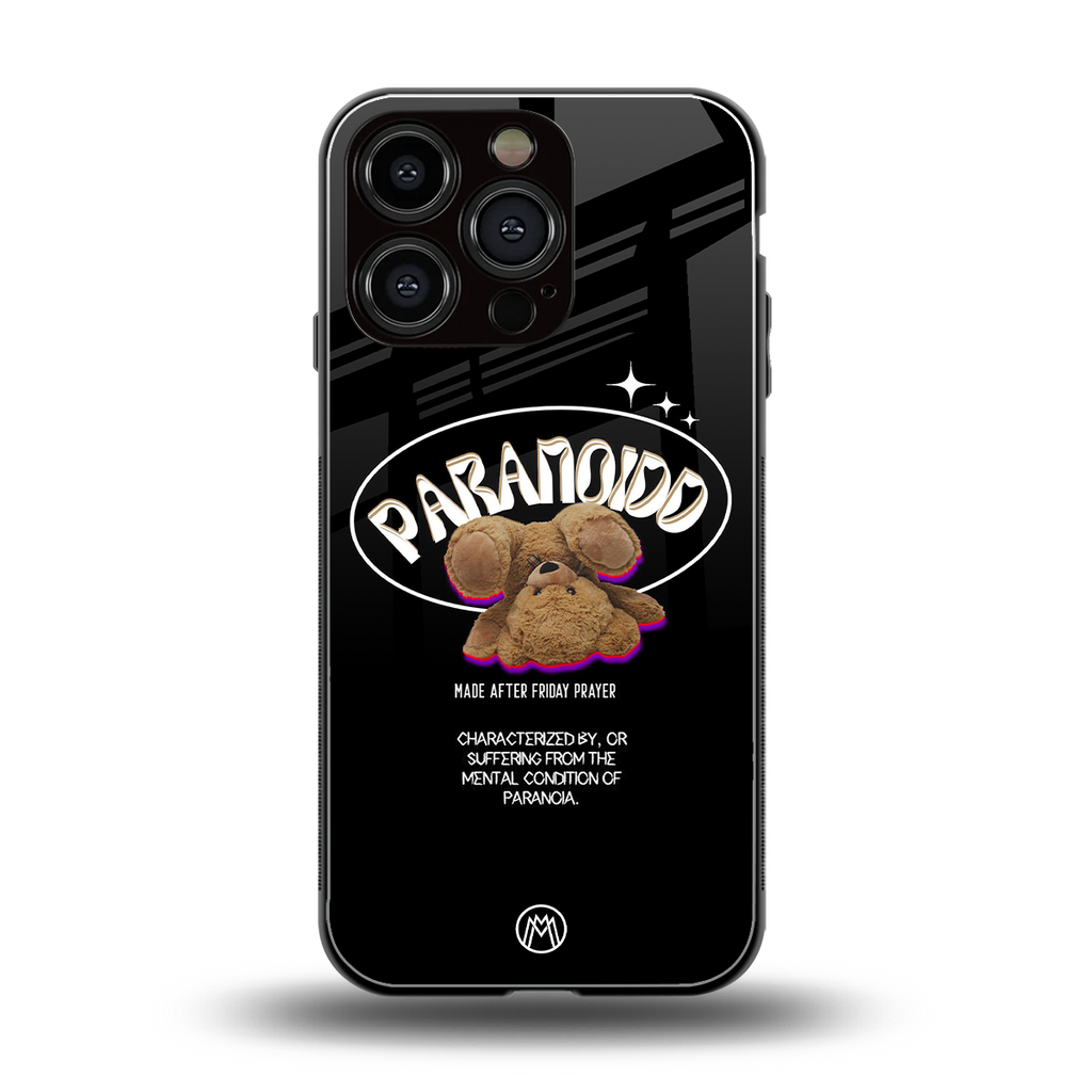 paranoid back phone cover | glass case for iphone 16 pro