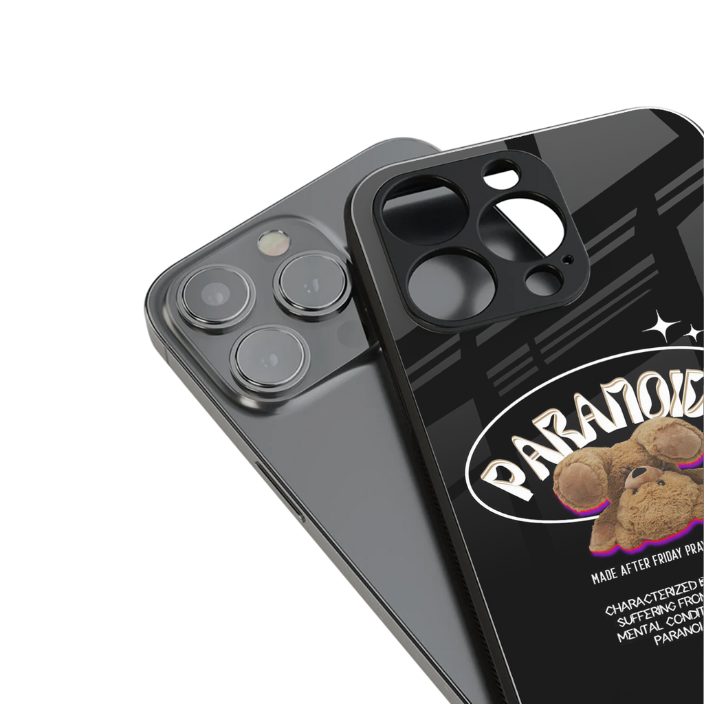 paranoid back phone cover | glass case for iphone 16 pro max