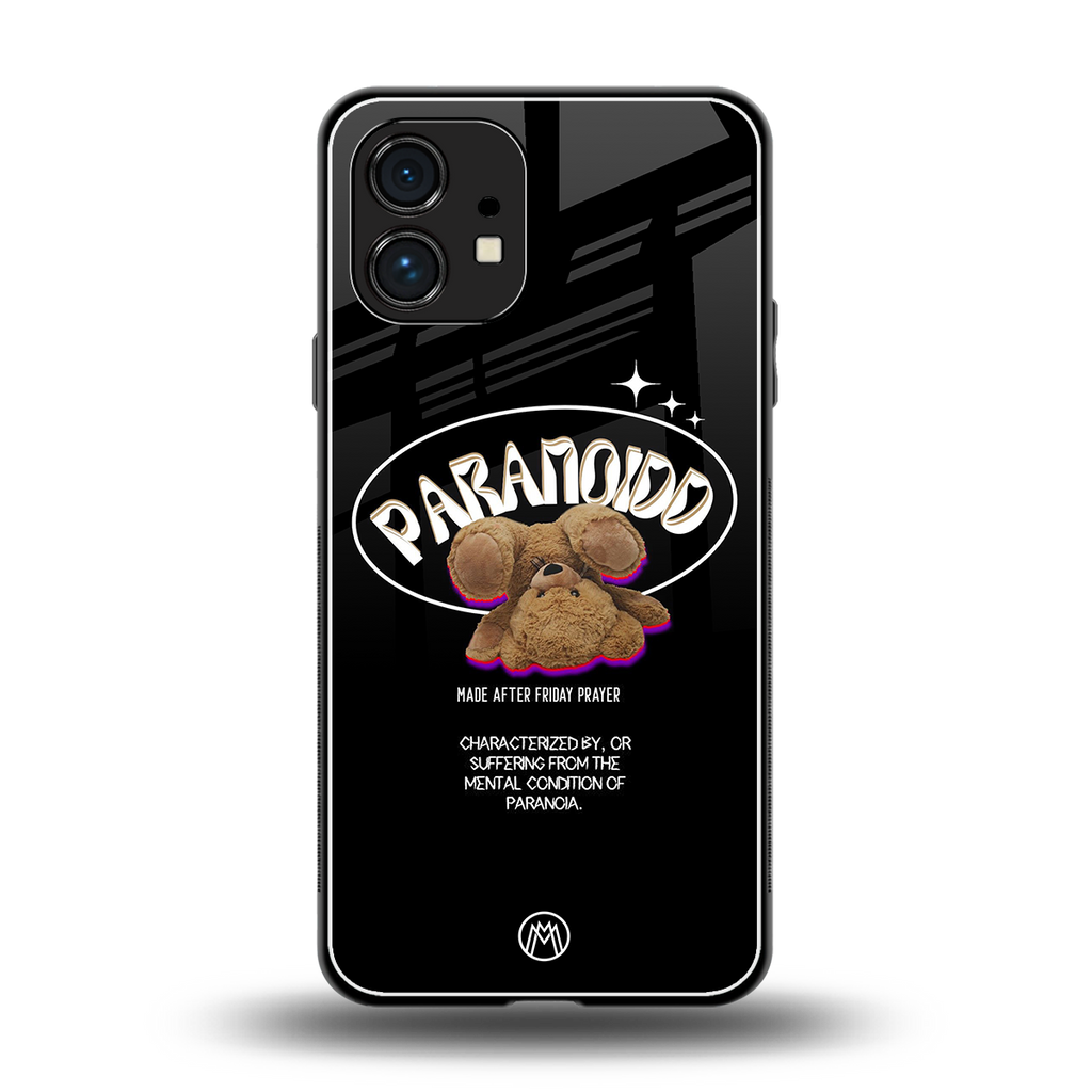 paranoid back phone cover | glass case for nothing phone 1