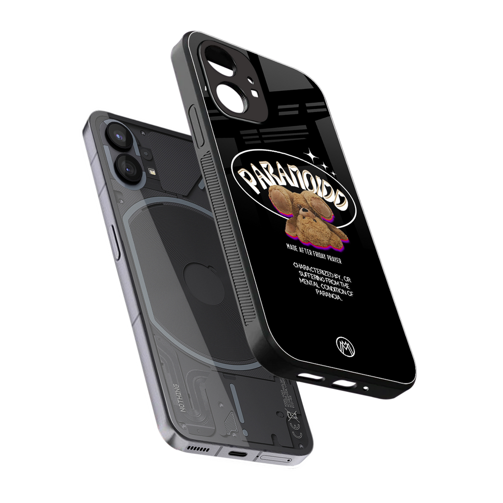 paranoid back phone cover | glass case for nothing phone 1