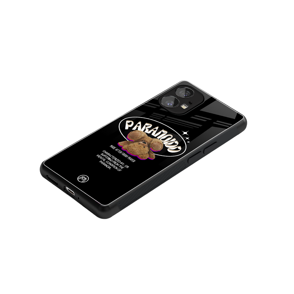 paranoid back phone cover | glass case for nothing phone 1