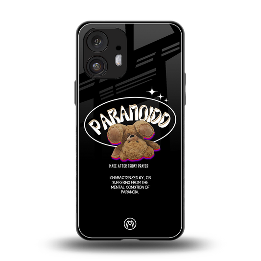 paranoid back phone cover | glass case for nothing phone 2