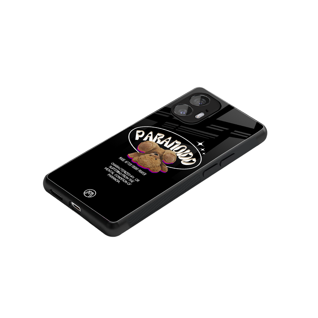 paranoid back phone cover | glass case for nothing phone 2