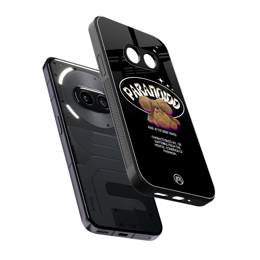 paranoid back phone cover | glass case for nothing phone 2a