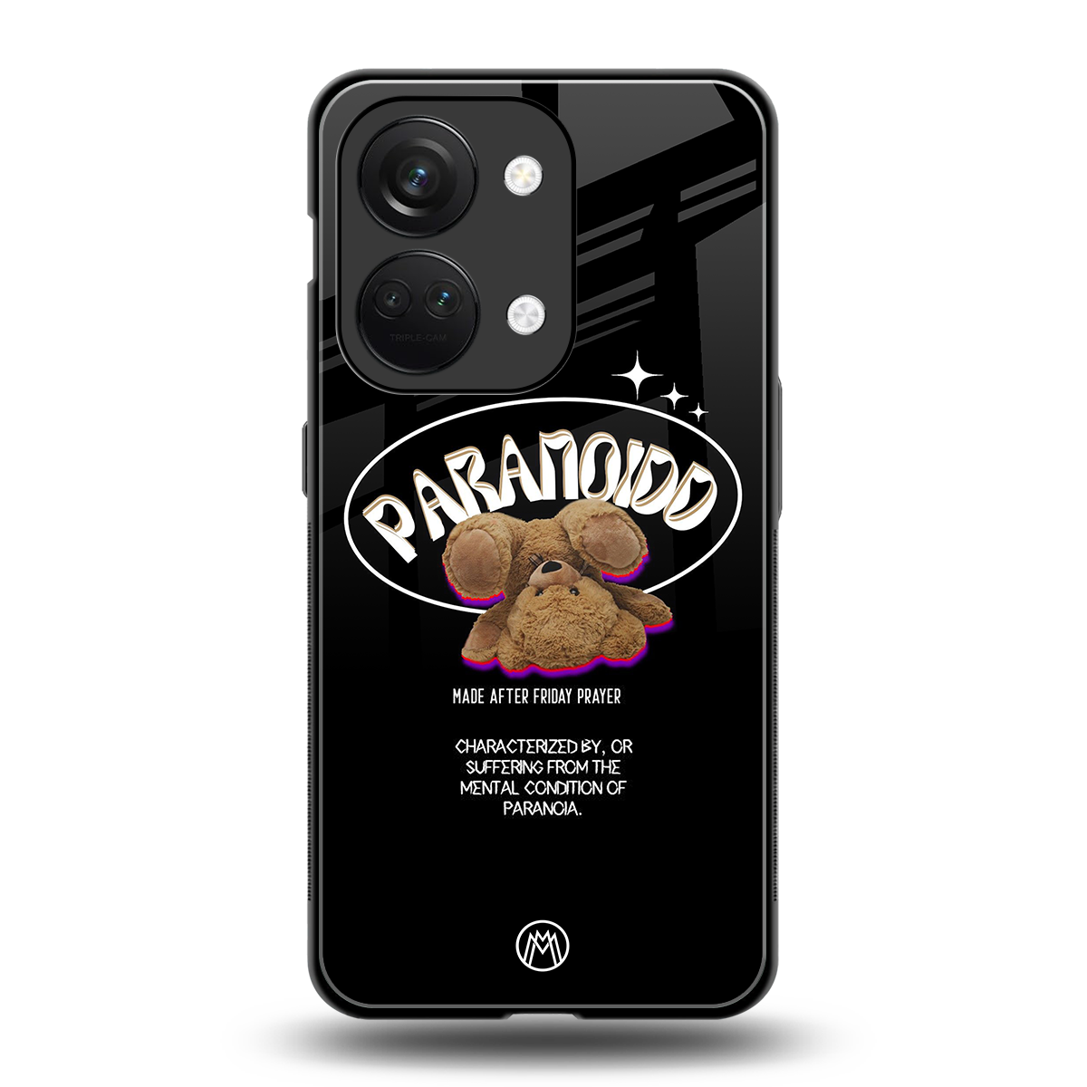 paranoid back phone cover | glass case for oneplus nord 3