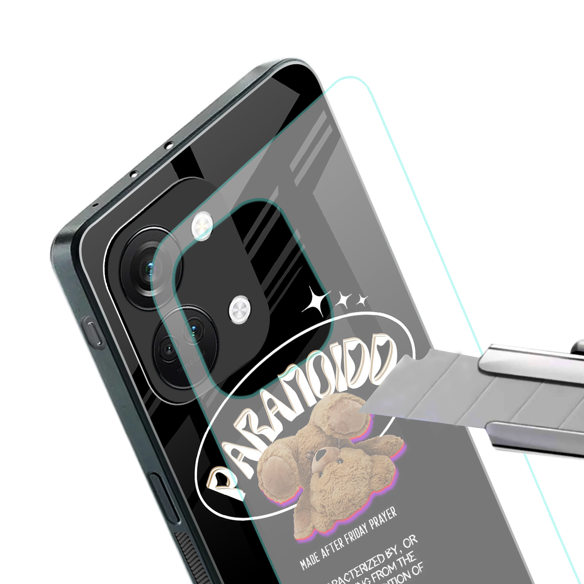 paranoid back phone cover | glass case for oneplus nord 3