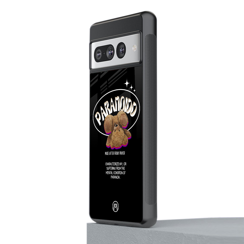 paranoid back phone cover | glass case for google pixel 7 pro