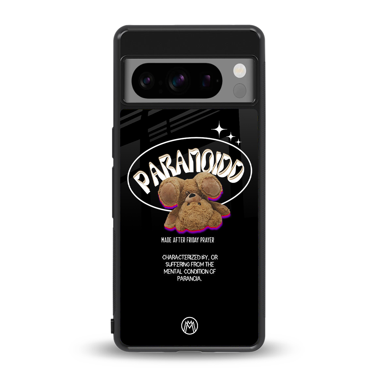 paranoid back phone cover | glass case for google pixel 8 pro