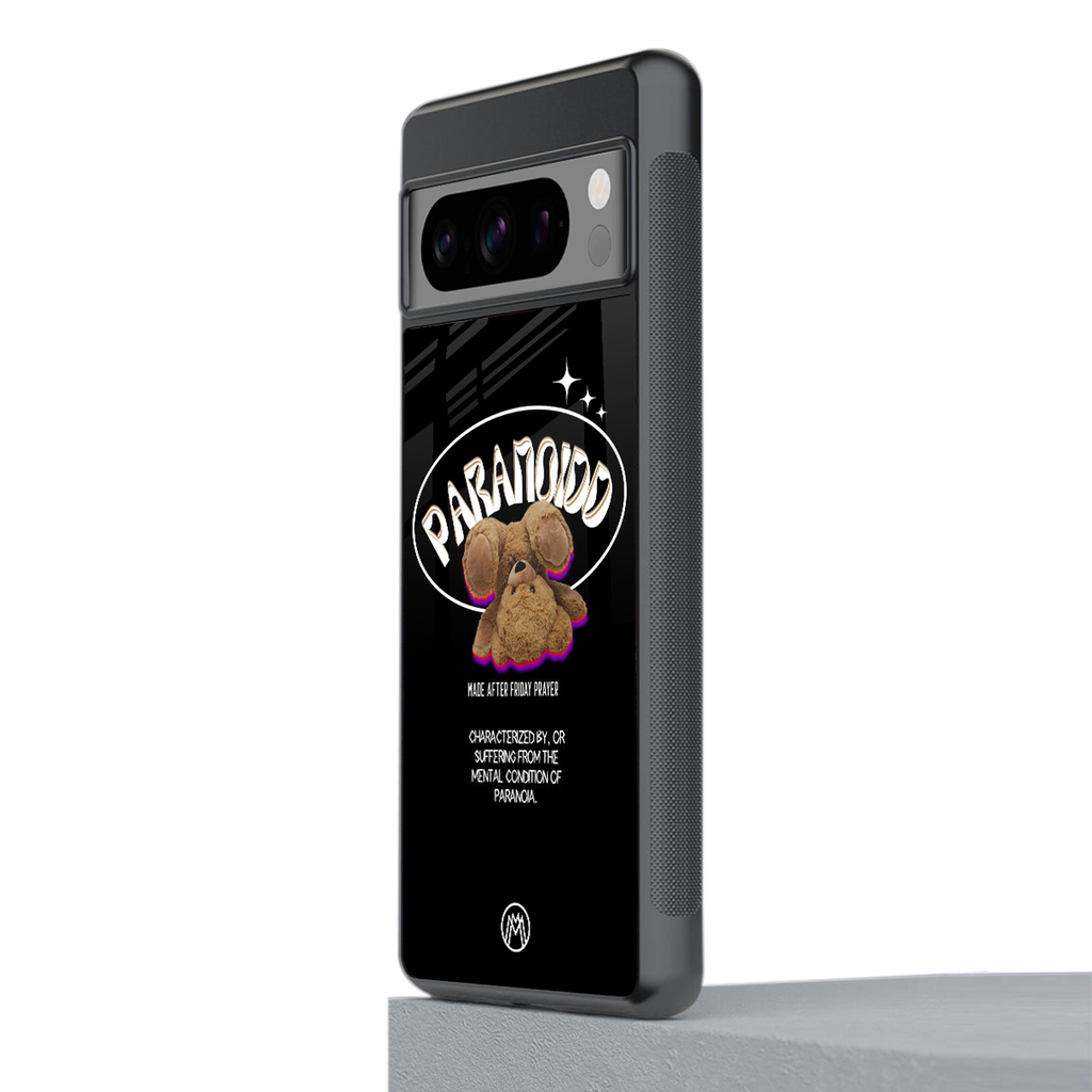 paranoid back phone cover | glass case for google pixel 8 pro