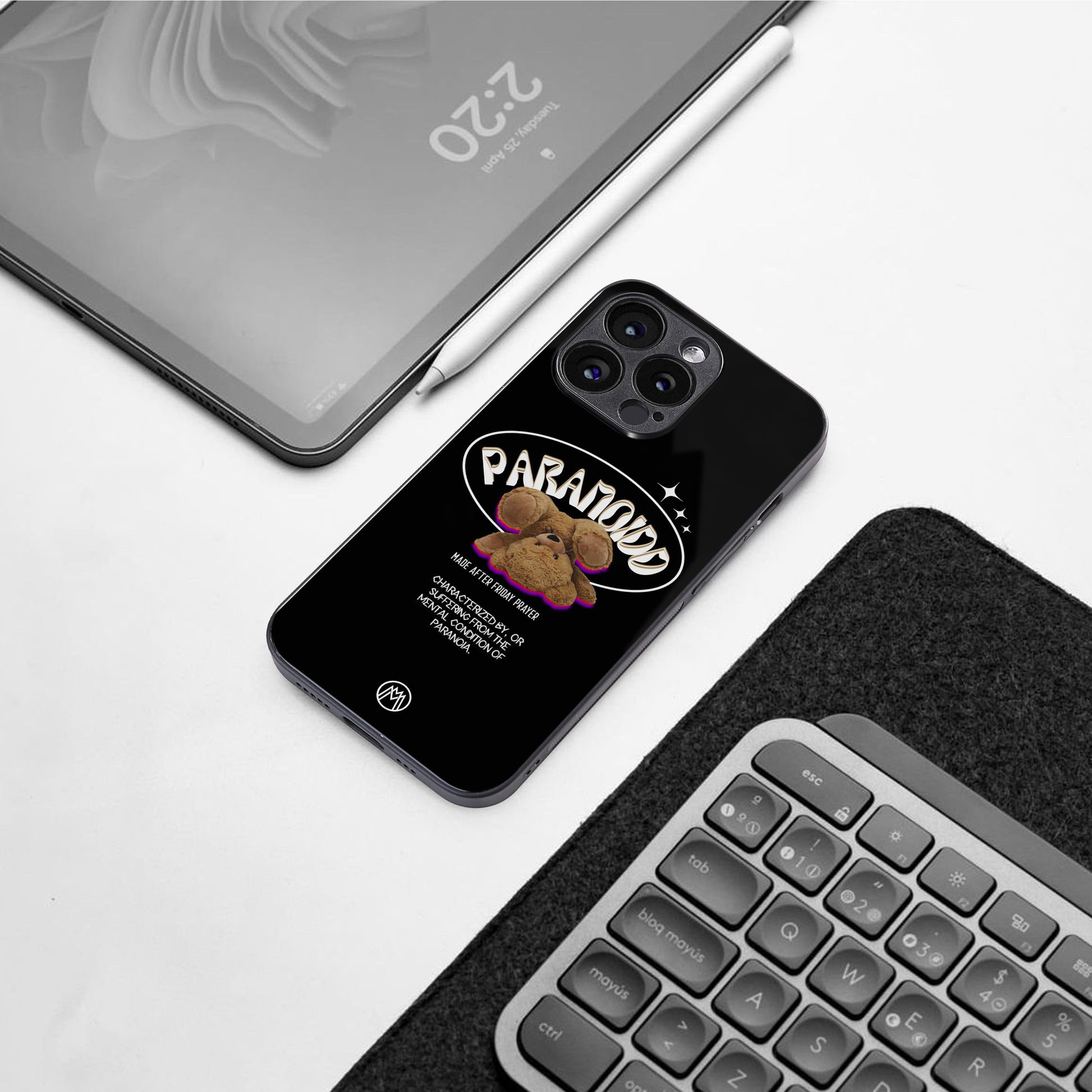 paranoid back phone cover | glass case for google pixel 8 pro