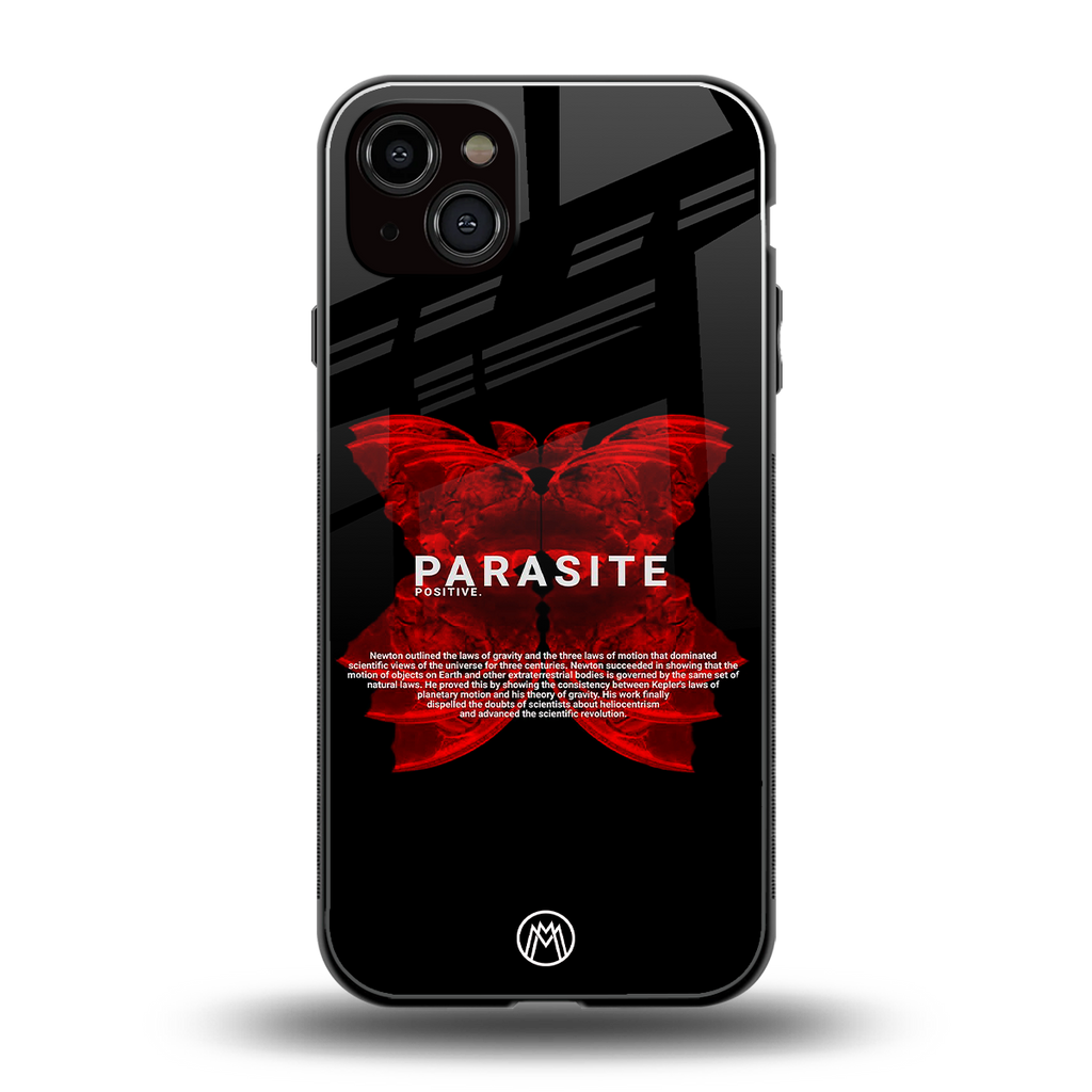 parasite positive back phone cover | glass case for iphone 15 plus