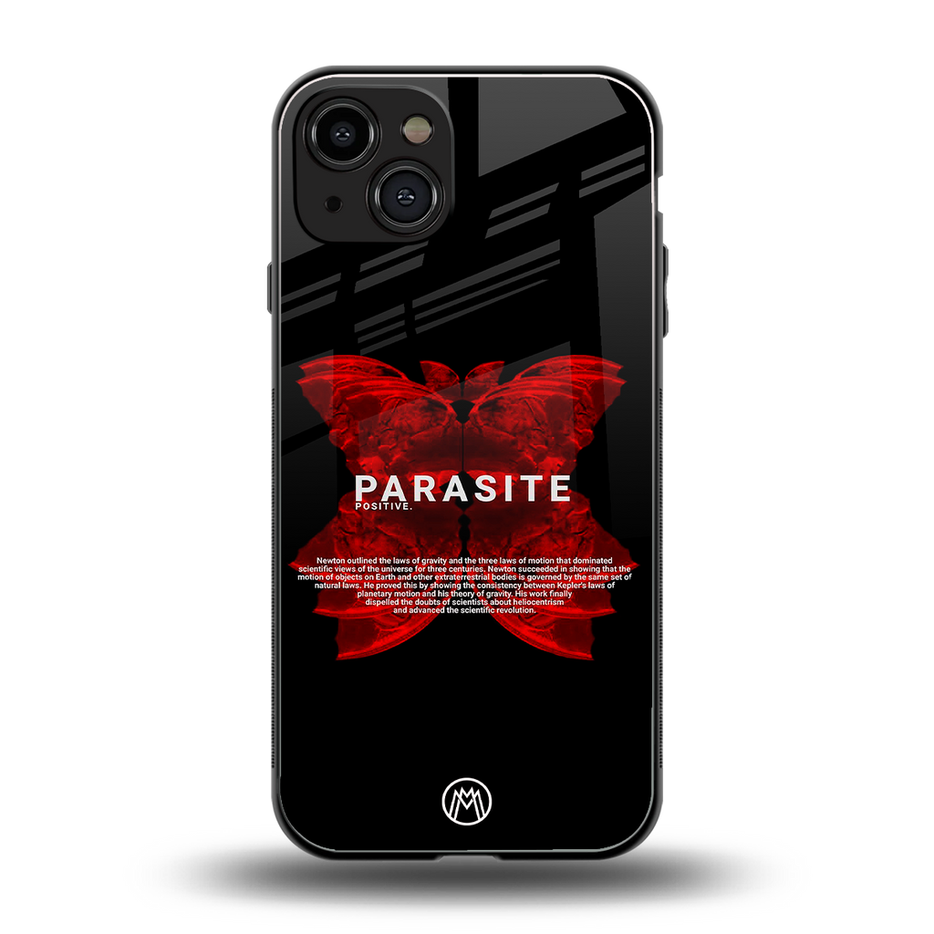 parasite positive back phone cover | glass case for iphone 15