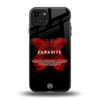 parasite positive back phone cover | glass case for iphone 15