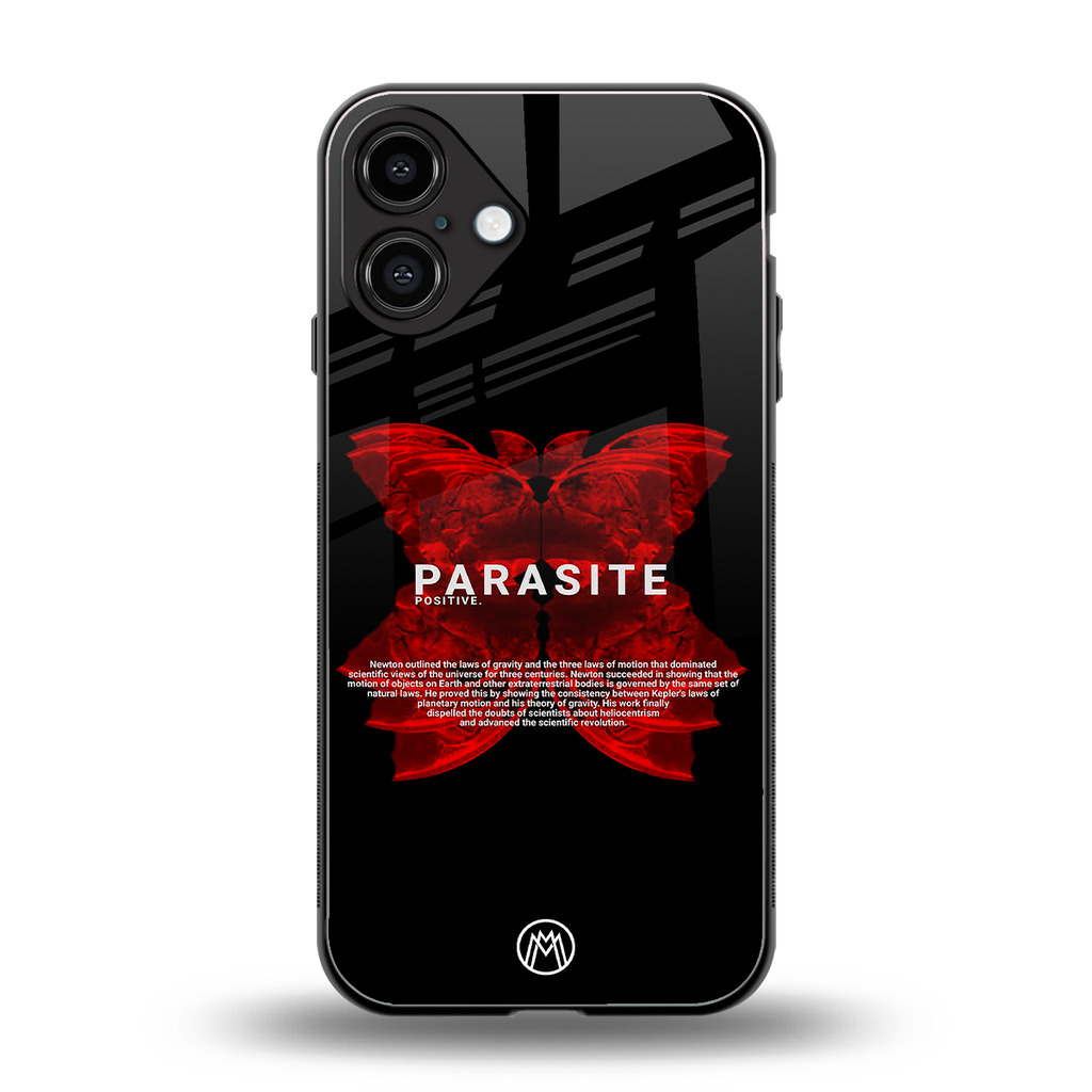 parasite positive back phone cover | glass case for iphone 16 plus