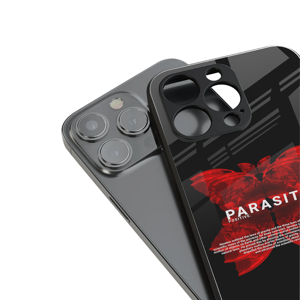 parasite positive back phone cover | glass case for iphone 16 plus