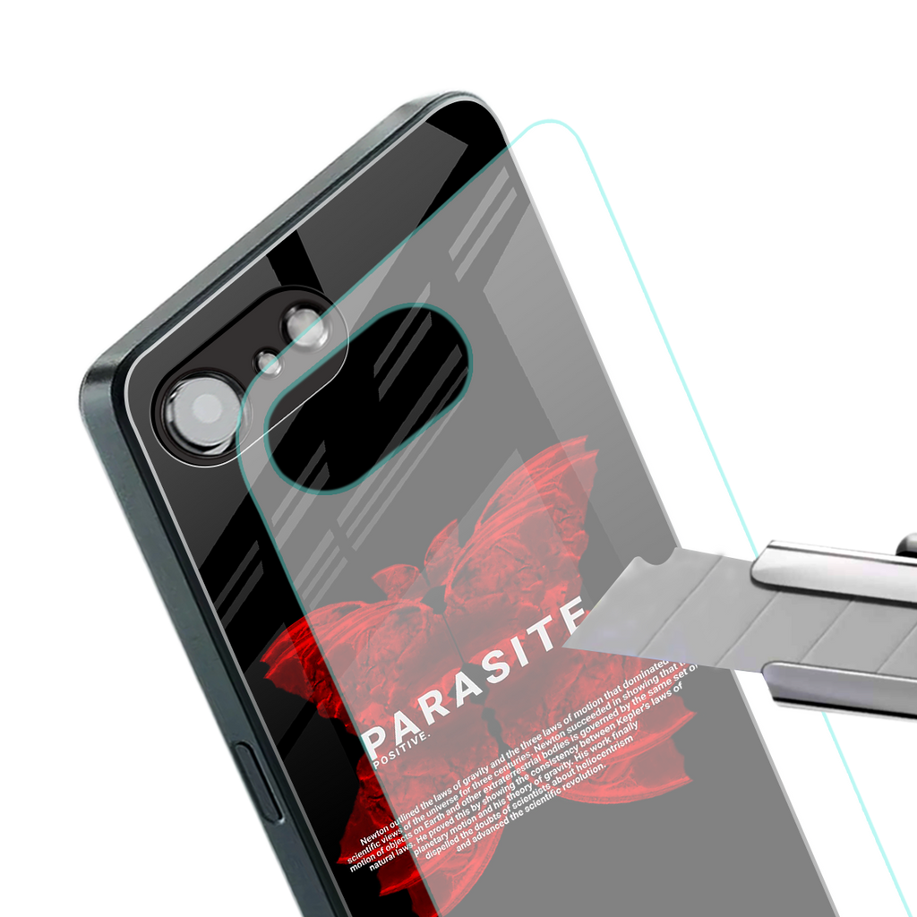 parasite positive back phone cover | glass case for iphone 16e