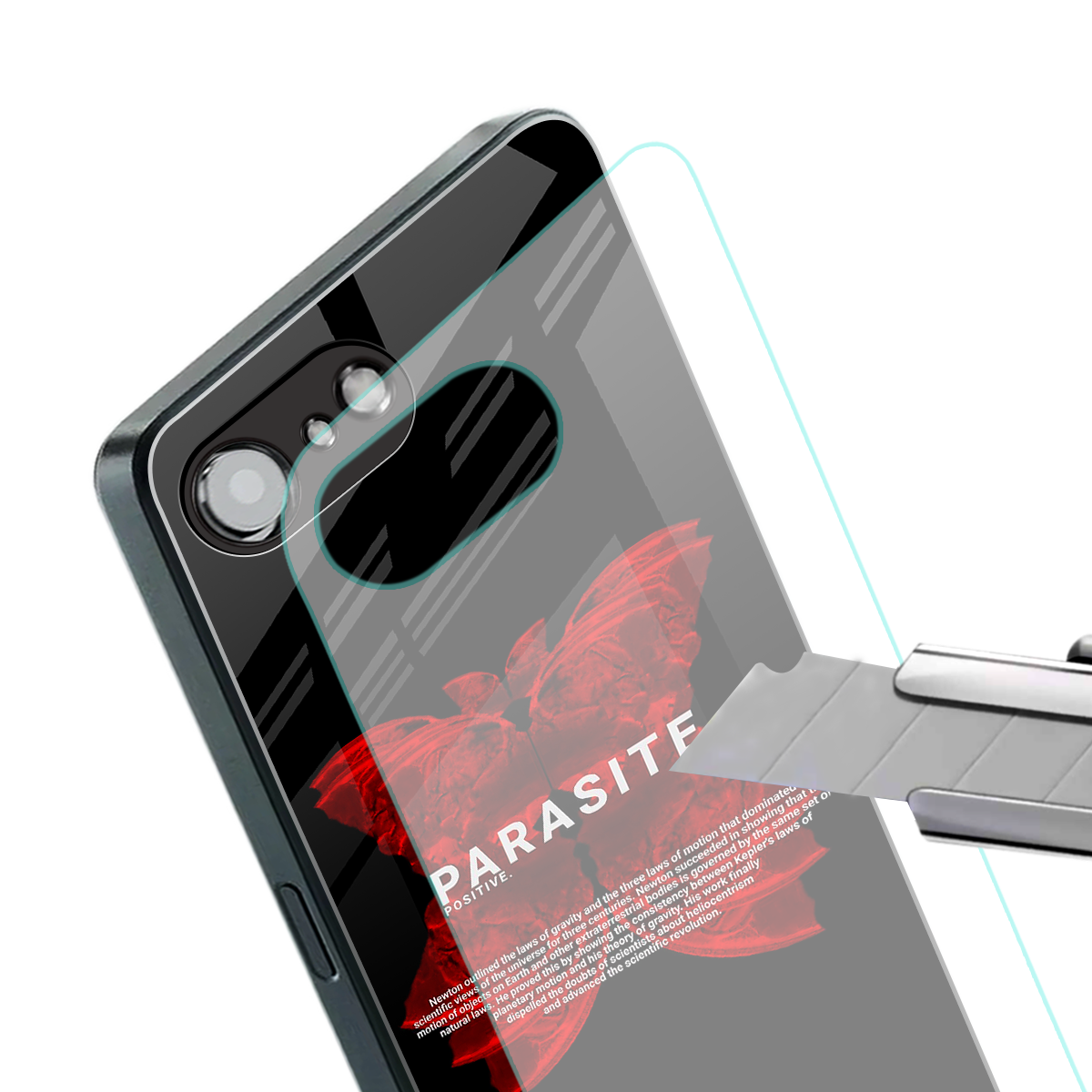 parasite positive back phone cover | glass case for iphone 16e