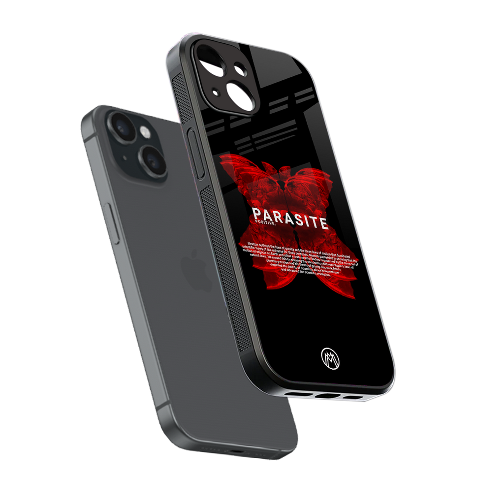 parasite positive back phone cover | glass case for iphone 15