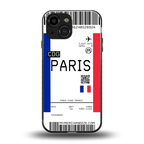 paris boarding pass ticket back phone cover | glass case for iphone 13 mini
