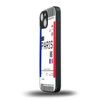 paris boarding pass ticket back phone cover | glass case for iphone 13 mini