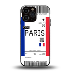 paris boarding pass ticket back phone cover | glass case for iphone 13 pro max