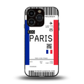 paris boarding pass ticket back phone cover | glass case for iphone 13 pro