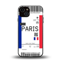 paris boarding pass ticket back phone cover | glass case for iphone 13