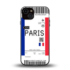 paris boarding pass ticket back phone cover | glass case for iphone 13