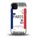 paris boarding pass ticket back phone cover | glass case for iphone 15 plus